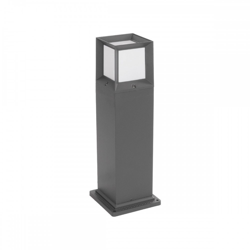 GLOBOSTAR® PALASO 90547 Φωτιστικό Κολωνάκι Κήπου με Ντουί 1 x E27 AC 220-240V Αδιάβροχο IP65 - Γκρι Ανθρακί - Μ20 x Π20 x Υ60.5cm