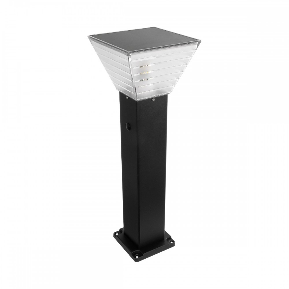 GLOBOSTAR® VEGGIE 90549 Φωτιστικό Κολωνάκι Κήπου με Ντουί 1 x E27 60° AC 220-240V Αδιάβροχο IP65 - Μαύρο - Μ20 x Π20 x Υ60cm - 2 Χρόνια Εγγύηση