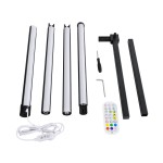 GloboStar® DIGICOLUMN 90763 Μοντέρνο Επιδαπέδιο Φωτιστικό Γραφείου Digital Pixel Symphony Bar LED 16W 1280lm 180° DC 5V με USB 2.0 IP20 - Εναλλαγή Φωτισμού μέσω Τηλεχειριστηρίου - Πολύχρωμα RGB - Dimmable - Μαύρο - Φ3 x Υ165cm - 2 Χρόνια Εγγύηση