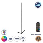 GloboStar® DIGICOLUMN 90763 Μοντέρνο Επιδαπέδιο Φωτιστικό Γραφείου Digital Pixel Symphony Bar LED 16W 1280lm 180° DC 5V με USB 2.0 IP20 - Εναλλαγή Φωτισμού μέσω Τηλεχειριστηρίου - Πολύχρωμα RGB - Dimmable - Μαύρο - Φ3 x Υ165cm - 2 Χρόνια Εγγύηση