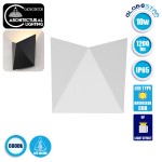 GloboStar® 96503 LED Φωτιστικό Τοίχου Απλίκα STEALTH Αρχιτεκτονικού Φωτισμού Λευκό Αδιάβροχο IP65 10 Watt CREE 1200lm 60° 230V Ψυχρό Λευκό Μ17 x Π7.5 x Υ17cm