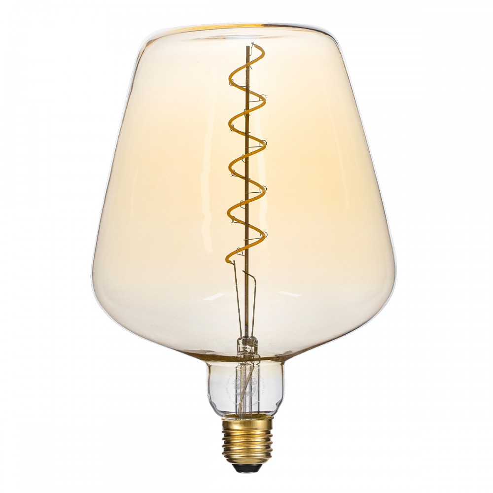GLOBOSTAR® BRANDY 99025 Λάμπα E27 NT170 LED 6W 420lm 360° AC 220-240V IP20 Ultra Θερμό Λευκό 2200K Dimmable - Soft S Spiral Filament Chip - Μελί - Μ17 x Π17 x Υ23cm - 3 Χρόνια Εγγύηση