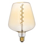 GloboStar® 99025 Λάμπα LED Soft S Spiral Filament E27 NT170 BRANDY Γλόμπος 6W 420lm 360° AC 220-240V IP20 Φ17 x Υ23cm Ultra Θερμό Λευκό 2200K με Μελί Γυαλί - Dimmable - 3 Years Warranty