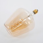 GloboStar® 99025 Λάμπα LED Soft S Spiral Filament E27 NT170 BRANDY Γλόμπος 6W 420lm 360° AC 220-240V IP20 Φ17 x Υ23cm Ultra Θερμό Λευκό 2200K με Μελί Γυαλί - Dimmable - 3 Years Warranty