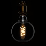 GloboStar® 99139 Λάμπα E27 G125 Γλόμπος LED SOFT SPIRAL FILAMENT 6W 470 lm 320° AC 85-265V Edison Retro με Φιμέ Γυαλί Θερμό Λευκό 2700 K Dimmable