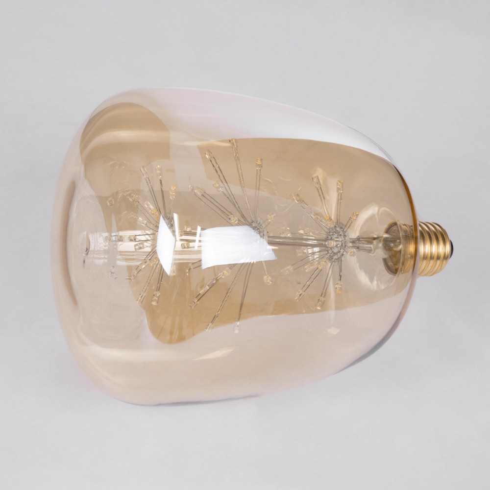 GloboStar® 99209 Λάμπα LED MTX Diode HP E27 G145 BARREL Γλόμπος 1.6W 140lm 360° AC 220-240V IP20 Φ14.5 x Υ19cm Ultra Θερμό Λευκό 2200K με Μελί Γυαλί - 3 Χρόνια Εγγύηση