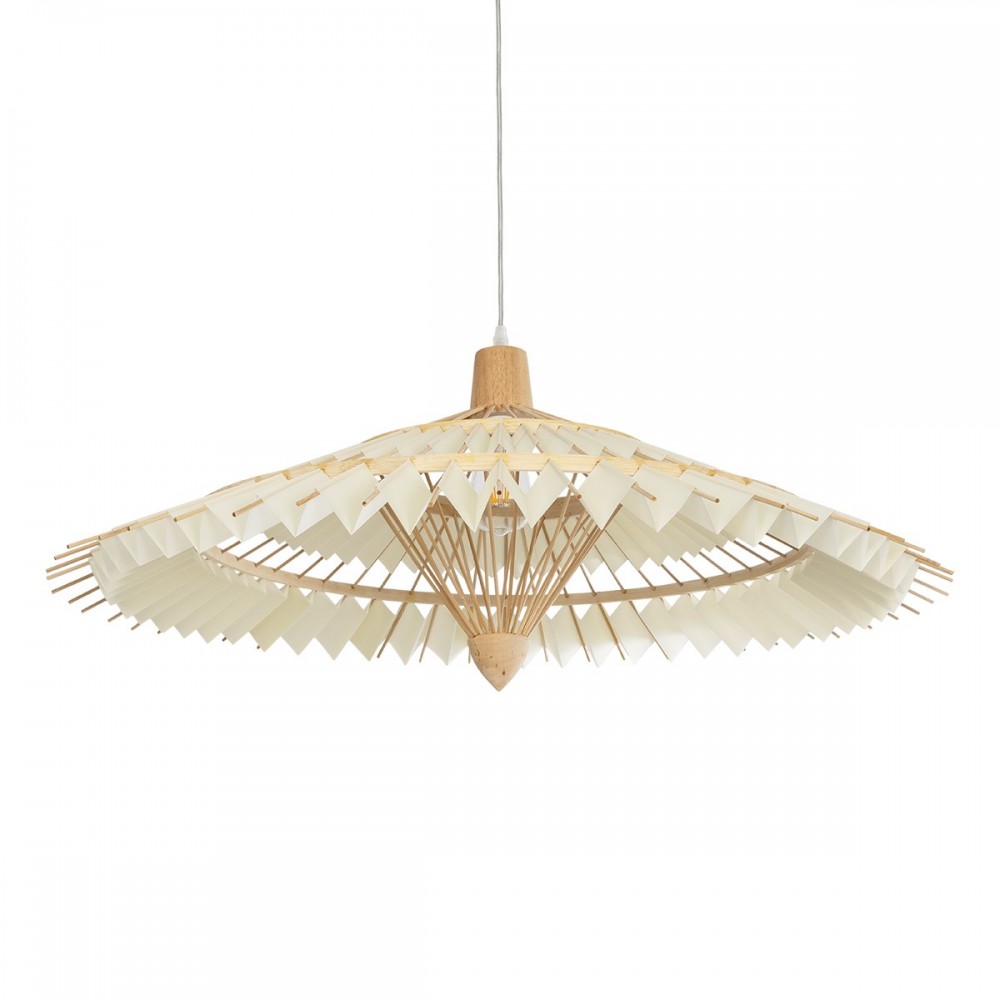 GLOBOSTAR® VENTALIA 999-0066 Boho Κρεμαστό Φωτιστικό Οροφής με Ντουί 1 x E27 AC 220-240V IP20 - Μπεζ - Μ83 x Π83 x Υ36cm