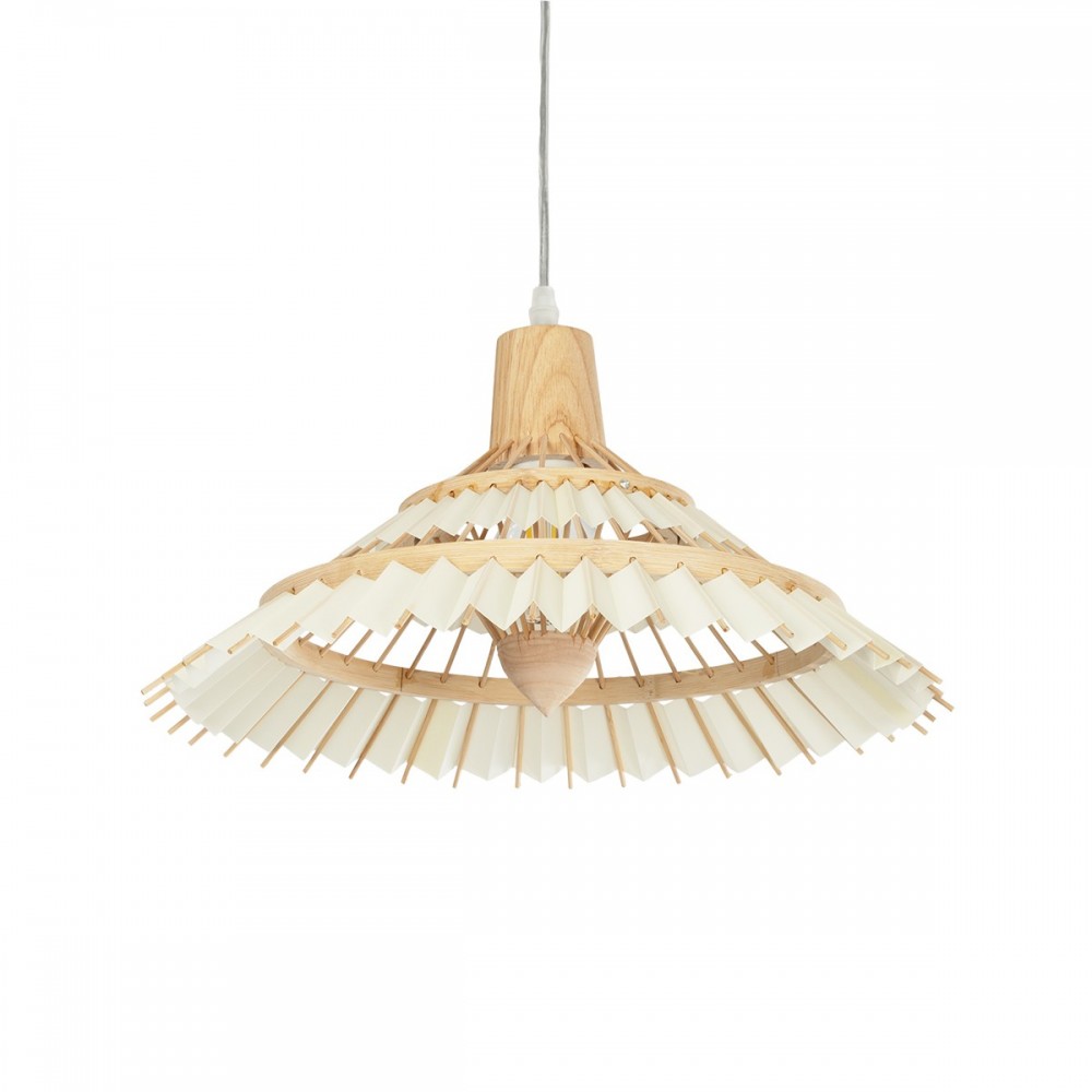 GLOBOSTAR® VENTALIA 999-0068 Boho Κρεμαστό Φωτιστικό Οροφής με Ντουί 1 x E27 AC 220-240V IP20 - Μπεζ - Μ40 x Π40 x Y23cm