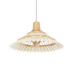 GLOBOSTAR® VENTALIA 999-0068 Boho Κρεμαστό Φωτιστικό Οροφής με Ντουί 1 x E27 AC 220-240V IP20 - Μπεζ - Μ40 x Π40 x Y23cm