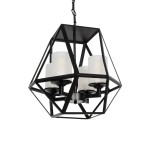 GLOBOSTAR® DASTAR 999-0091 Vintage Κρεμαστό Φωτιστικό Οροφής με Ντουί 4 x E27 AC 220-240V IP20 - Μαύρο & Λευκό - Μ42 x Π42 x Υ43cm