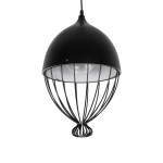 GLOBOSTAR® CANARIO 999-0111 Vintage Κρεμαστό Φωτιστικό Οροφής με Ντουί 1 x E27 AC 220-240V IP20 - Μαύρο - Μ28 x Π28 x Υ47cm