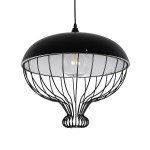 GLOBOSTAR® SOBRINO 999-0112 Vintage Κρεμαστό Φωτιστικό Οροφής με Ντουί 1 x E27 AC 220-240V IP20 - Μαύρο - Μ45 x Π45 x Υ45cm