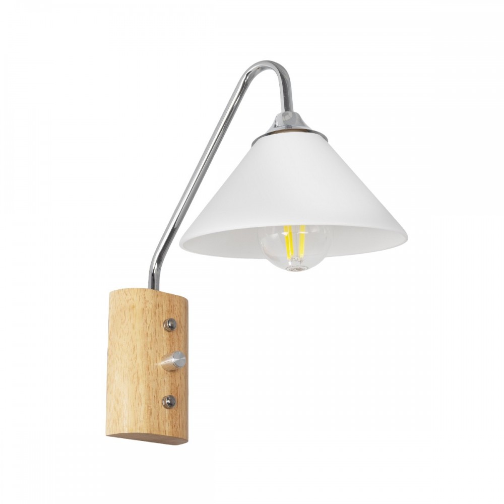 GLOBOSTAR® ALESSIA 999-0179 Μοντέρνο Φωτιστικό Τοίχου - Απλίκα με Ντουί 1 x E27 AC 220-240V IP20 - Μπεζ & Ασημί - Μ18 x Π26 x Υ29cm