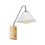 GLOBOSTAR® ALESSIA 999-0179 Μοντέρνο Φωτιστικό Τοίχου - Απλίκα με Ντουί 1 x E27 AC 220-240V IP20 - Μπεζ & Ασημί - Μ18 x Π26 x Υ29cm