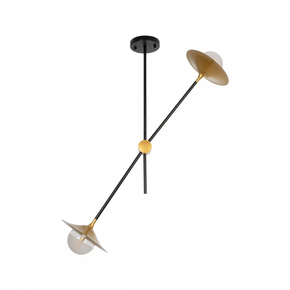 GLOBOSTAR® NOAH 999-0184 Μοντέρνο Κρεμαστό Φωτιστικό Οροφής με Ντουί 1 x E27 AC 220-240V IP20 - Γκρι & Μπεζ - Μ16 x Π16 x Υ30cm