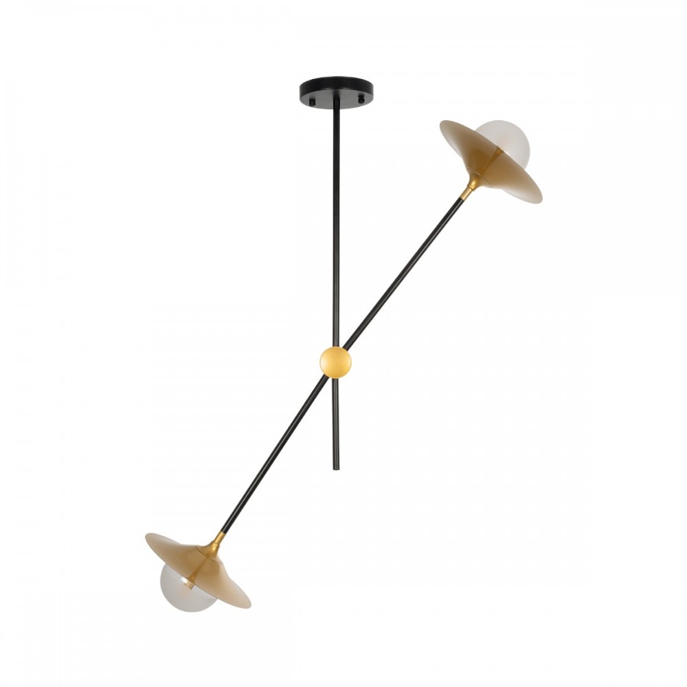 GLOBOSTAR® NOAH 999-0184 Μοντέρνο Κρεμαστό Φωτιστικό Οροφής με Ντουί 1 x E27 AC 220-240V IP20 - Γκρι & Μπεζ - Μ16 x Π16 x Υ30cm