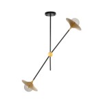 GLOBOSTAR® NOAH 999-0184 Μοντέρνο Κρεμαστό Φωτιστικό Οροφής με Ντουί 1 x E27 AC 220-240V IP20 - Γκρι & Μπεζ - Μ16 x Π16 x Υ30cm