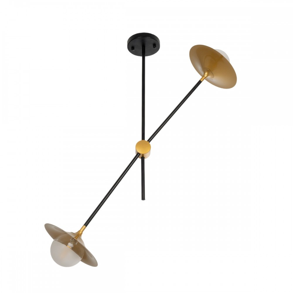 GLOBOSTAR® NOAH 999-0184 Μοντέρνο Κρεμαστό Φωτιστικό Οροφής με Ντουί 1 x E27 AC 220-240V IP20 - Γκρι & Μπεζ - Μ16 x Π16 x Υ30cm