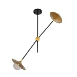 GLOBOSTAR® NOAH 999-0184 Μοντέρνο Κρεμαστό Φωτιστικό Οροφής με Ντουί 1 x E27 AC 220-240V IP20 - Γκρι & Μπεζ - Μ16 x Π16 x Υ30cm