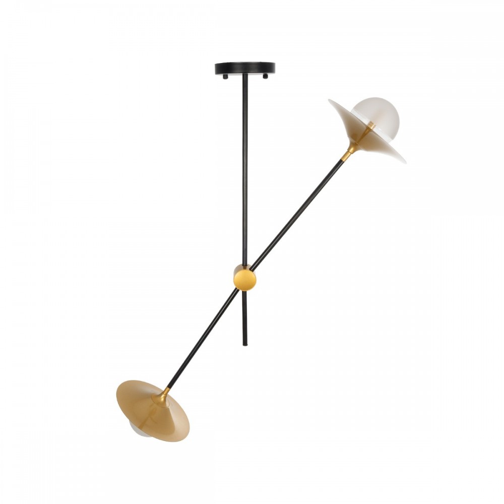 GLOBOSTAR® NOAH 999-0184 Μοντέρνο Κρεμαστό Φωτιστικό Οροφής με Ντουί 1 x E27 AC 220-240V IP20 - Γκρι & Μπεζ - Μ16 x Π16 x Υ30cm