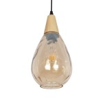 GLOBOSTAR® NOAH 999-0185 Μοντέρνο Κρεμαστό Φωτιστικό Οροφής με Ντουί 1 x E27 AC 220-240V IP20 - Μελί & Μπεζ - Μ16 x Π16 x Υ32cm