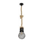 GLOBOSTAR® URBAN 999-0191 Vintage Κρεμαστό Φωτιστικό Οροφής με Ντουί 1 x E27 AC 220-240V IP20 - Μαύρο & Μπεζ - Μ15 x Π15 x Υ80cm