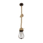 GLOBOSTAR® CAMBER 999-0200 Vintage Κρεμαστό Φωτιστικό Οροφής με Ντουί 1 x E27 AC 220-240V IP20 - Χάλκινο & Μπεζ - Μ12 x Π12 x Υ80cm