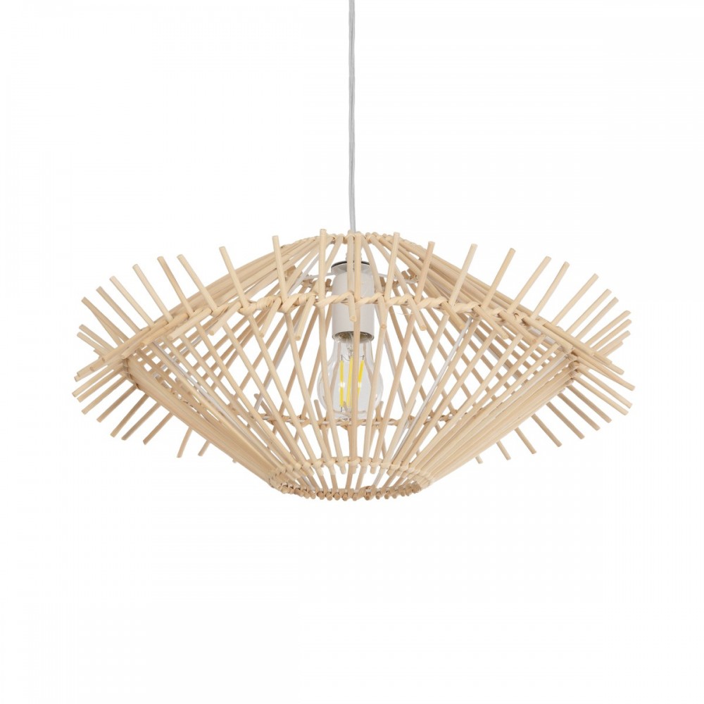 GLOBOSTAR® SASSO 999-0201 Boho Κρεμαστό Φωτιστικό Οροφής με Ντουί 1 x E27 AC 220-240V IP20 - Μπεζ - Μ50 x Π50 x Y23cm