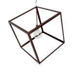 GLOBOSTAR® CUBE 999-0216 Μοντέρνο Κρεμαστό Φωτιστικό Οροφής με Ντουί 1 x E27 AC 220-240V IP20 - Χάλκινο - Μ70 x Π70 x Υ87cm