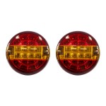 GLOBOSTAR® TAILIGHT 999-0252 Πίσω Φανάρι Οχημάτων LED 10W 400lm 180° DC 12V Αδιάβροχο IP66 Πορτοκαλί & Κόκκινο - Μ13.5 x Π13.5 x Υ5.5cm - Πακέτο 2 Τεμαχίων - 1 Χρόνο Εγγύηση