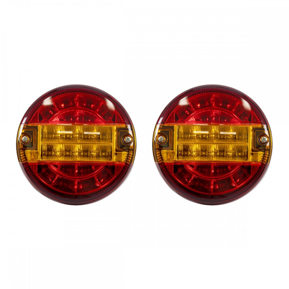 GLOBOSTAR® TAILIGHT 999-0253 Πίσω Φανάρι Οχημάτων LED 10W 400lm 180° DC 24V Αδιάβροχο IP66 Πορτοκαλί & Κόκκινο - Μ13.5 x Π13.5 x Υ5.5cm - Πακέτο 2 Τεμαχίων - 1 Χρόνο Εγγύηση