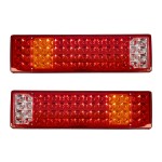 GLOBOSTAR® TAILIGHT 999-0256 Πίσω Φανάρι Οχημάτων LED 9W 360lm 180° DC 24V Αδιάβροχο IP66 Πορτοκαλί & Κόκκινο & Ψυχρό Λευκό 6000K - Πακέτο 2 Τεμαχίων - Μ46 x Π13 x Υ7cm - 1 Χρόνο Εγγύηση