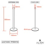 GloboStar® ALIEN-DIVA-BLACK-50-12 ALIEN Design DIVA Μοντέρνο Minimal Nordic Μεταλλικό Φωτιστικό Επιτραπέζιο - Πορτατίφ - Λαμπατέρ Μαύρο LED 10W 1500lm με Ασύρματο Χειριστήριο RF & Dimmer IP20 Πολύχρωμο RGBW + WW Smart Home Wi-Fi Μ3 x Π1.6 x Υ50cm