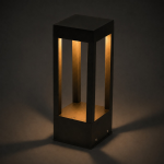 GLOBOSTAR® PRISM GLB-103-0019 Φωτιστικό Κολωνάκι Κήπου LED 8W 720lm 90° AC 220-240V Αδιάβροχο IP65 Θερμό Λευκό 2700K - Sanan SMD Chip - Μαύρο Ματ - Μ11 x Π11 x Υ30cm - 3 Χρόνια Εγγύηση