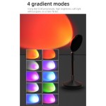 GLOBOSTAR® SUNSET GLB-106-0022 Επιτραπέζιο Φωτιστικό Πορτατίφ Προτζέκτορας Sunset με RF Ασύρματο Χειριστήριο & Λειτουργία μέσω WiFi APP LED 6W 360lm 60° AC 220-240V IP20 Πολύχρωμο RGB Dimmable - Sanan SMD Chip - Μαύρο - Μ10 x Π10 x Υ27cm - 2 Χρόνια Εγ