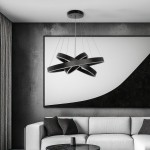 kelvo® VENOM KLV-101-0199-V2 Κρεμαστό Φωτιστικό Οροφής LED 120W 12000lm 120° AC 220-240V IP20 Ρυθμιζόμενο Λευκό CCT με Χειριστήριο από 2700K έως 6000K Dimmable - Lumileds SMD Chip - Μαύρο Ματ - Μ80 x Π80 x Υ80cm - 3 Χρόνια Εγγύηση