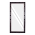 GloboStar® MAKEUP MIRROR-160x80-2 Μοντέρνος Καθρέπτης Μακιγιάζ με Πλαίσιο Φυσικού Ξύλου με Διακόπτη On/Off 20 x E27 AC220-240V - Μ80 x Π7 x Υ160cm - Καφέ Wenge