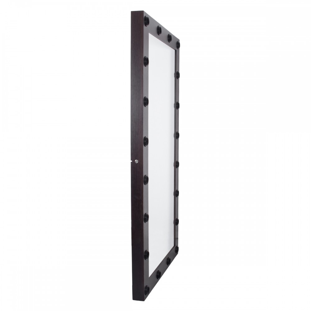 GloboStar® MAKEUP MIRROR-160x80-2 Μοντέρνος Καθρέπτης Μακιγιάζ με Πλαίσιο Φυσικού Ξύλου με Διακόπτη On/Off 20 x E27 AC220-240V - Μ80 x Π7 x Υ160cm - Καφέ Wenge