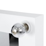 GloboStar® MAKEUP MIRROR-160x80-4 Μοντέρνος Καθρέπτης Μακιγιάζ με Πλαίσιο Φυσικού Ξύλου με Διακόπτη On/Off 20 x E27 AC220-240V - Μ80 x Π7 x Υ160cm - Λευκή Λάκα