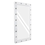 GloboStar® MAKEUP MIRROR-160x80-4 Μοντέρνος Καθρέπτης Μακιγιάζ με Πλαίσιο Φυσικού Ξύλου με Διακόπτη On/Off 20 x E27 AC220-240V - Μ80 x Π7 x Υ160cm - Λευκή Λάκα