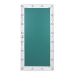 GloboStar® MAKEUP MIRROR-160x80-4 Μοντέρνος Καθρέπτης Μακιγιάζ με Πλαίσιο Φυσικού Ξύλου με Διακόπτη On/Off 20 x E27 AC220-240V - Μ80 x Π7 x Υ160cm - Λευκή Λάκα