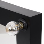 GloboStar® MAKEUP MIRROR-160x80-5 Μοντέρνος Καθρέπτης Μακιγιάζ με Πλαίσιο Φυσικού Ξύλου με Διακόπτη On/Off 20 x E27 AC220-240V - Μ80 x Π7 x Υ160cm - Μαύρος Έβενος