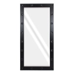 GloboStar® MAKEUP MIRROR-160x80-5 Μοντέρνος Καθρέπτης Μακιγιάζ με Πλαίσιο Φυσικού Ξύλου με Διακόπτη On/Off 20 x E27 AC220-240V - Μ80 x Π7 x Υ160cm - Μαύρος Έβενος
