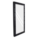 GloboStar® MAKEUP MIRROR-160x80-5 Μοντέρνος Καθρέπτης Μακιγιάζ με Πλαίσιο Φυσικού Ξύλου με Διακόπτη On/Off 20 x E27 AC220-240V - Μ80 x Π7 x Υ160cm - Μαύρος Έβενος