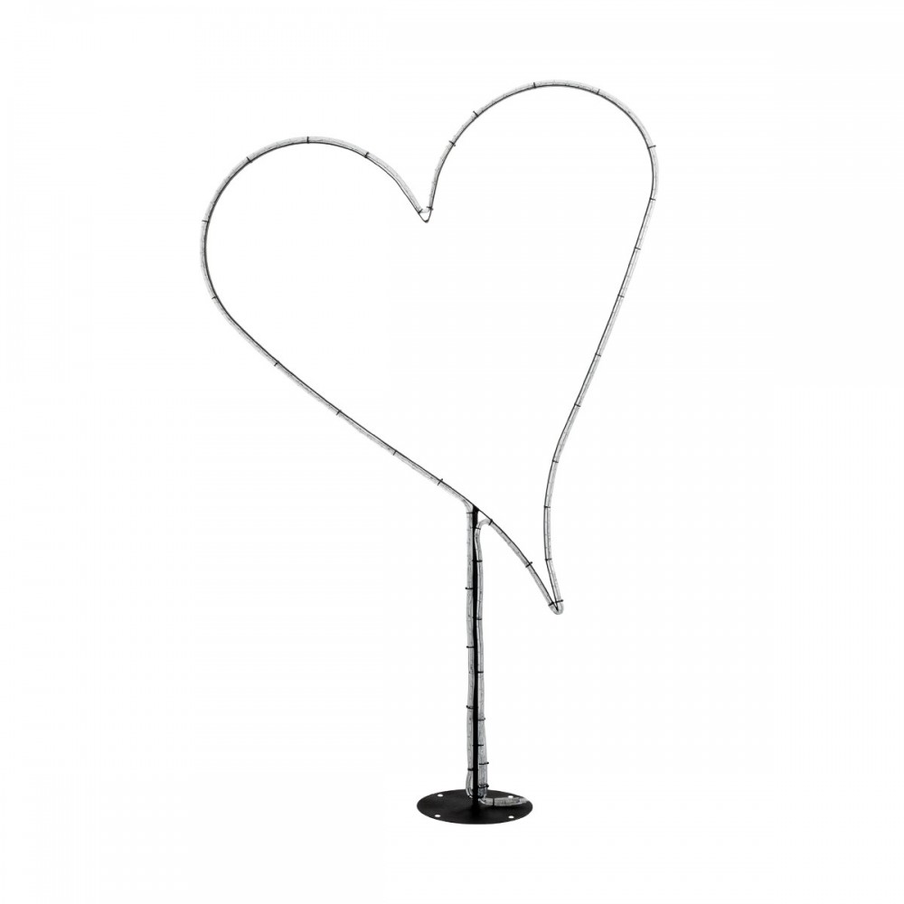 GLOBOSTAR® XMAS-HEART Χριστουγεννιάτικο Διακοσμητικό Φωτιστικό LED 19,5W 780lm 360° AC 220-240V Αδιάβροχο IP65 Θερμό Λευκό 2700K  - Μαύρο & Διάφανο - M100 x Π25 x Υ157cm - 2 Χρόνια Εγγύηση