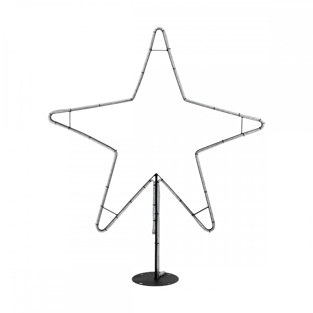 GLOBOSTAR® XMAS-STAR-BIG Χριστουγεννιάτικο Διακοσμητικό Φωτιστικό LED 19,5W 780lm 360° AC 220-240V Αδιάβροχο IP65 Θερμό Λευκό 2700K - Μαύρο & Διάφανο - M114 x Π25 x Υ132cm - 2 Χρόνια Εγγύηση