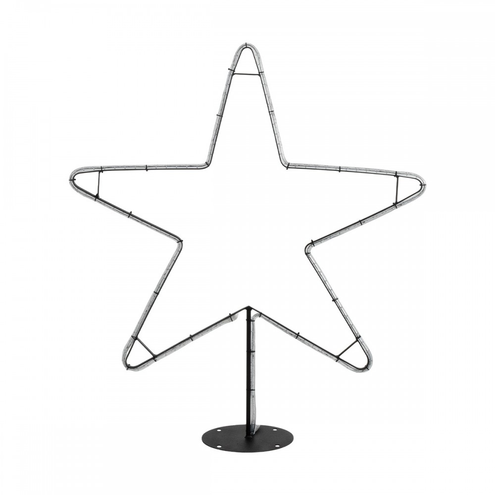 GLOBOSTAR® XMAS-STAR-SMALL Χριστουγεννιάτικο Διακοσμητικό Φωτιστικό LED 15,6W 624lm 360° AC 220-240V Αδιάβροχο IP65 Θερμό Λευκό 2700K   - Μαύρο & Διάφανο - M97 x Π25 x Υ107cm - 2 Χρόνια Εγγύηση