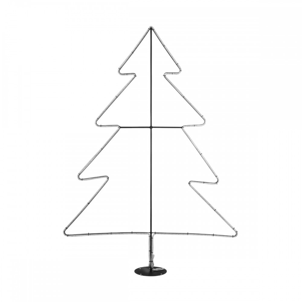 GLOBOSTAR® XMAS-TREE-BIG Χριστουγεννιάτικο Διακοσμητικό Φωτιστικό LED 27.3W 1092lm 360° AC 220-240V Αδιάβροχο IP65 Θερμό Λευκό 2700K  - Μαύρο & Διάφανο - Μ134 x Π25 x Υ188cm - 2 Χρόνια Εγγύηση