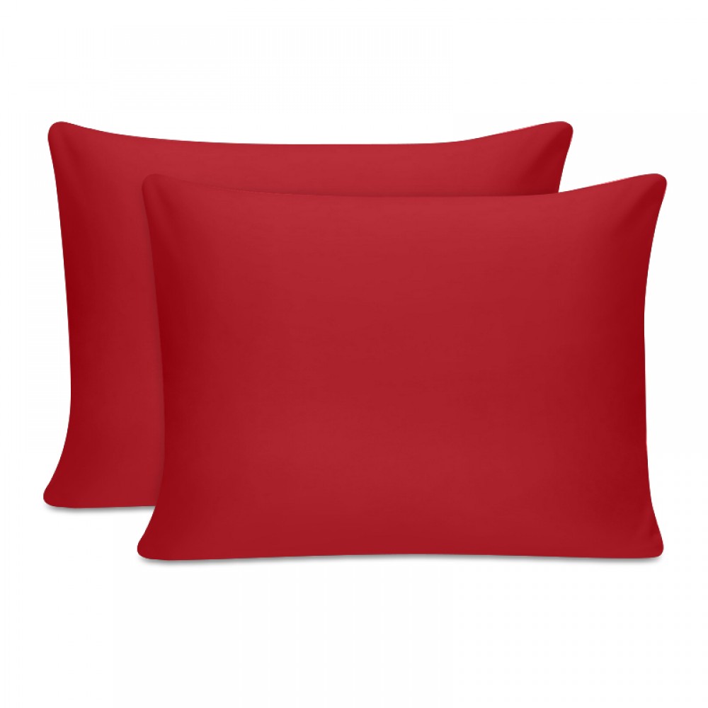 Μαξιλαροθήκες ύπνου Tonne Cotton Box Σετ 2 τμχ χρώμα κόκκινο 50x80εκ.