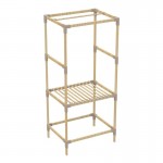 Ντουλάπα ρούχων ανοιχτή - Έπιπλο εισόδου ξύλινο - πλαστικό χρώμα φυσικό - μπεζ 75x46x156εκ.